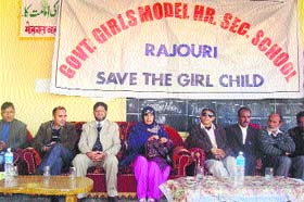 The seminar in progress at Girls Higher Secondary School, Rajouri on Tuesday