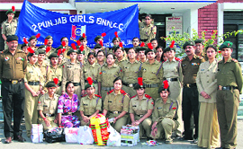 NCC cadets of the PCM SD College for Women visit Pinglaghar in Jalandhar.