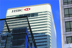 The global headquarters for the HSBC Group, the world's third largest bank, at Canary Wharf in London