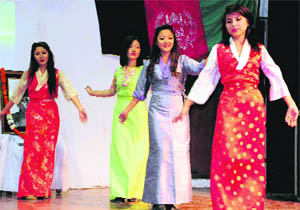 Foreign students perform during the International Students and National Education Day celebrations at the Law Auditorium in Panjab University on Wednesday. 