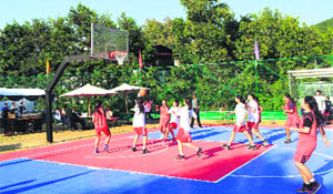 The final match in the DDSCA Senior Girls basketball tournament played at Aryan School in Dehradun on Wednesday. 