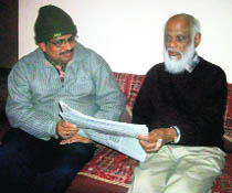 Dr Plackottu (Bill) Mathew, nuclear physicist and former employee of the Commonwealth Scientific and Industrial Research Organisation, Australia, with his relative in Mussoorie.