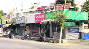 The alleged illegal shops outside Congress Bhawan in Jalandhar