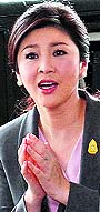 Thai PM Yingluck Shinawatra at Parliament in Bangkok on Wednesday