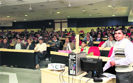 A Specs science communicators worksop in progress at Doon University. 