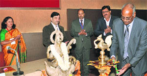 Prof Girish Sahni, director, Institute of Microbial Technology, Chandigarh, inaugurates a conference on NexGen Biotechnology-Amalgamating Science and Technology organised by the Department of Biotechnology Engineering, University Institute of Engineering and Technology, Kurukshetra University, by lighting the traditional lamp. 