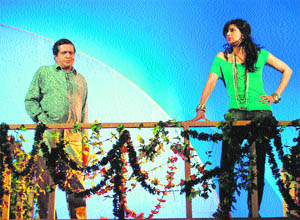 Artistes enact the play, Salt N Pepper, in Gurgaon.