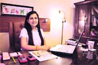 Seema Chopra in her study
