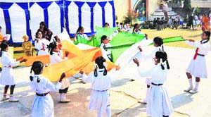 Students of Zenith Public School perform at a cultural function in Jalandhar on Thursday. 