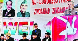 Chief Minister Omar Abdullah at a recent election rally