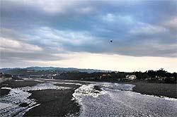 Dark clouds hover over Jammu after a downpour