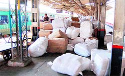 Parcels, which were seized without bills, lying at the railway station in Amritsar