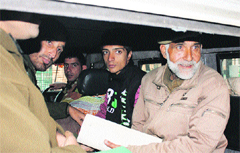 Danish Farooq in police custody. A Tribune file photo