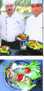 Chef Ashish Bali (L) with his team.