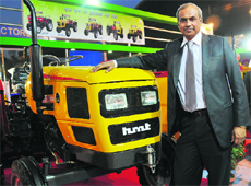 HMT chairman and managing director SG Sridhar at the CII Agro Tech in Chandigarh on Saturday.