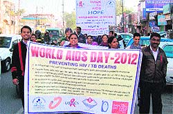 Students of the CT Group of Institutions take out AIDS Awareness Rally in Jalandhar on Saturday