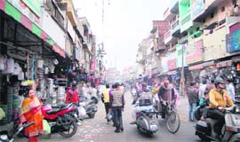 A view of Ram Bagh Bazzar in Amritsar.