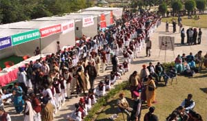Students and teachers (above) from schools across the area have been visiting the 41st state-level science fair at Baba Farid Institute, Deon.