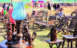Decorative items on display
