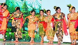 Children perform during the 25th annual day-cum-founders day function at Mount Carmel School, Sector 47, Chandigarh, on Sunday