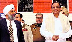 Union Minister P Chidambaram in Mohali on Sunday