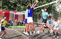 A match in progress at the sports complex in Sector 7, Chandigarh, on Sunday