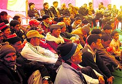 Villagers raise their demands in front of MLAs