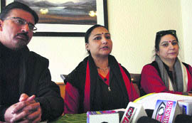 Dr Mallika Nadda, Special Olympics HP president, addresses mediapersons in Shimla on Sunday. 