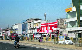 A market on the Narwal bypass in Jammu on Monday.