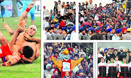 Kabaddi players of Argentina and USA teams during a match