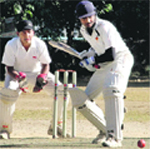 A batsman in action during a match in the Beehive Inter-College Cricket Tournament in Dehradun on Tuesday. Tribune photo: Vinod Pundir
