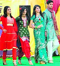 Students participate in competitions during the Inter-School Youth Festival Pratibha-12