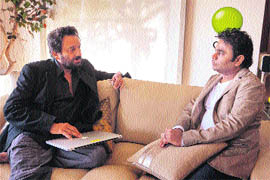 Noted Bollywood innovators Shekhar Kapur and AR Rahman come together to launch their social-media platform through video-conferencing in Gurgoan on Wednesday.