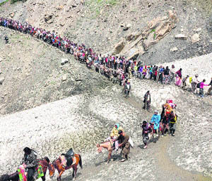 A file photograph of Amarnath yatra