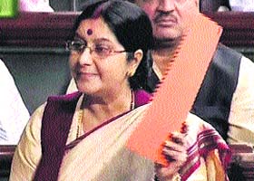 Sushma Swaraj during debate on FDI
