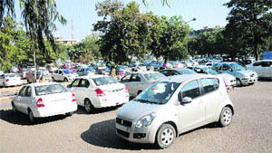 The site where the multi-level parking lot is to come up in Sector 17, Chandigarh. 