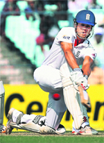 Alastair Cooks 136* runs were the highlight of the day.  PTI