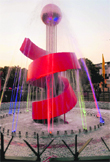The fountain that was inaugurated by Mayor Raj Bala Malik (below) in a green belt at Sector 20, Chandigarh, on Friday. Tribune photos: Parvesh Chauhan 