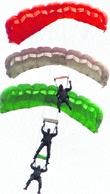 Paratroppers of the Indian Army showcase their skills at the IMA in Dehradun on Friday. Tribune photo: Vinod Pundir 