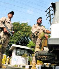 The SWAT team of the Punjab police on the university campus on Friday.