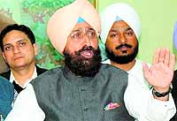 Partap S Bajwa, Gurdaspur MP, at a press meet in Amritsar on Friday
