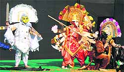 Students perform at their annual festival in Amritsar on Saturday