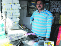 The ban on polythene bags not conforming to the standards are openly available and used in the city. A Tribune photograph