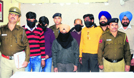 The accused in police custody at Police Headquarters, Sector 17, in Chandigarh on Saturday.