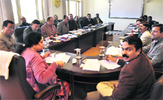 Uttarakhand Tourism Minister Amrita Rawat chairs a review meeting of her department officials in Dehradun on Saturday.