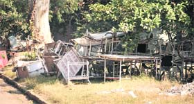 Wheelchairs and trolleys with minor defects dumped at the PGI workshop in Chandigarh