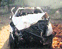 The i-20 car fished out of the Delhi branch of the West Yamuna Canal near Kakroi village late on Saturday night.