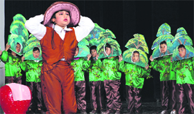 Students of CT Public School perform in a culture programme during the annual prize distribution function in Jalandhar on Sunday.