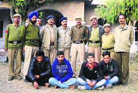 The four arrested men in Nurpur on Monday