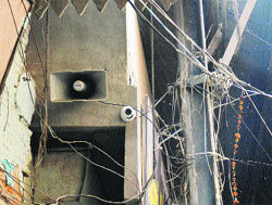 A CCTV camera installed outside a shop on Rai Bahadur Road. 